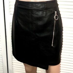 Medicine Vegan Black Leather Skirt small
